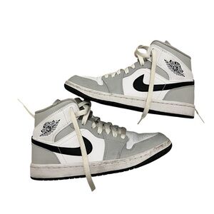 Jordan White and Gray High-Top Sneakers